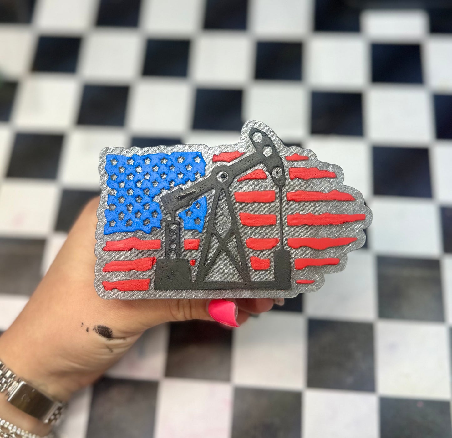 Pump Jack Flag Car Freshie