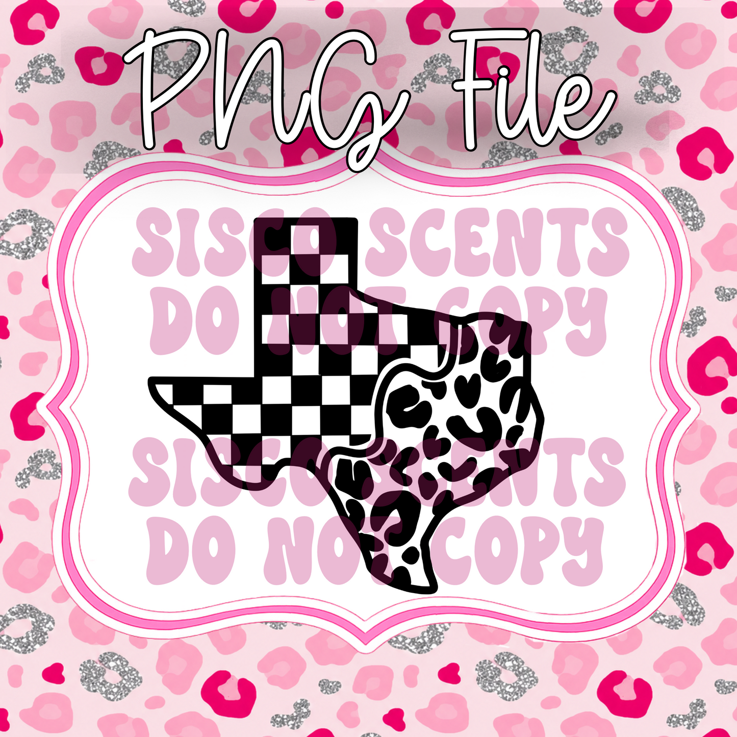 TX Checkered & Leopard PNG Digital Download