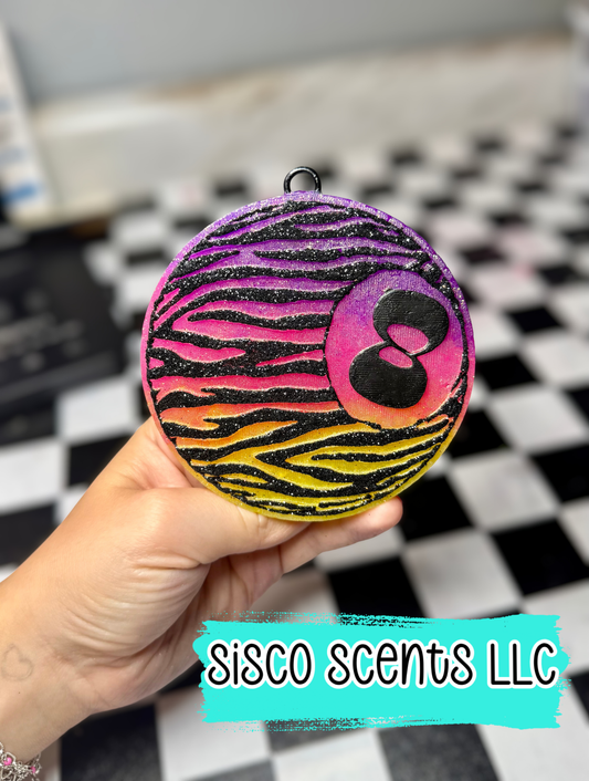 Ombré Zebra 8 Ball Car Freshie
