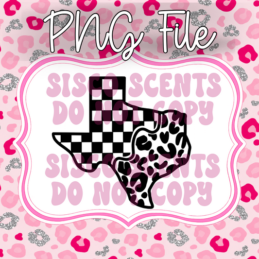 TX Checkered & Leopard PNG Digital Download