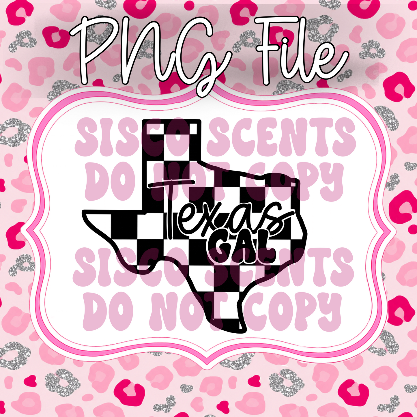 TX Gal Checkered PNG Digital Download