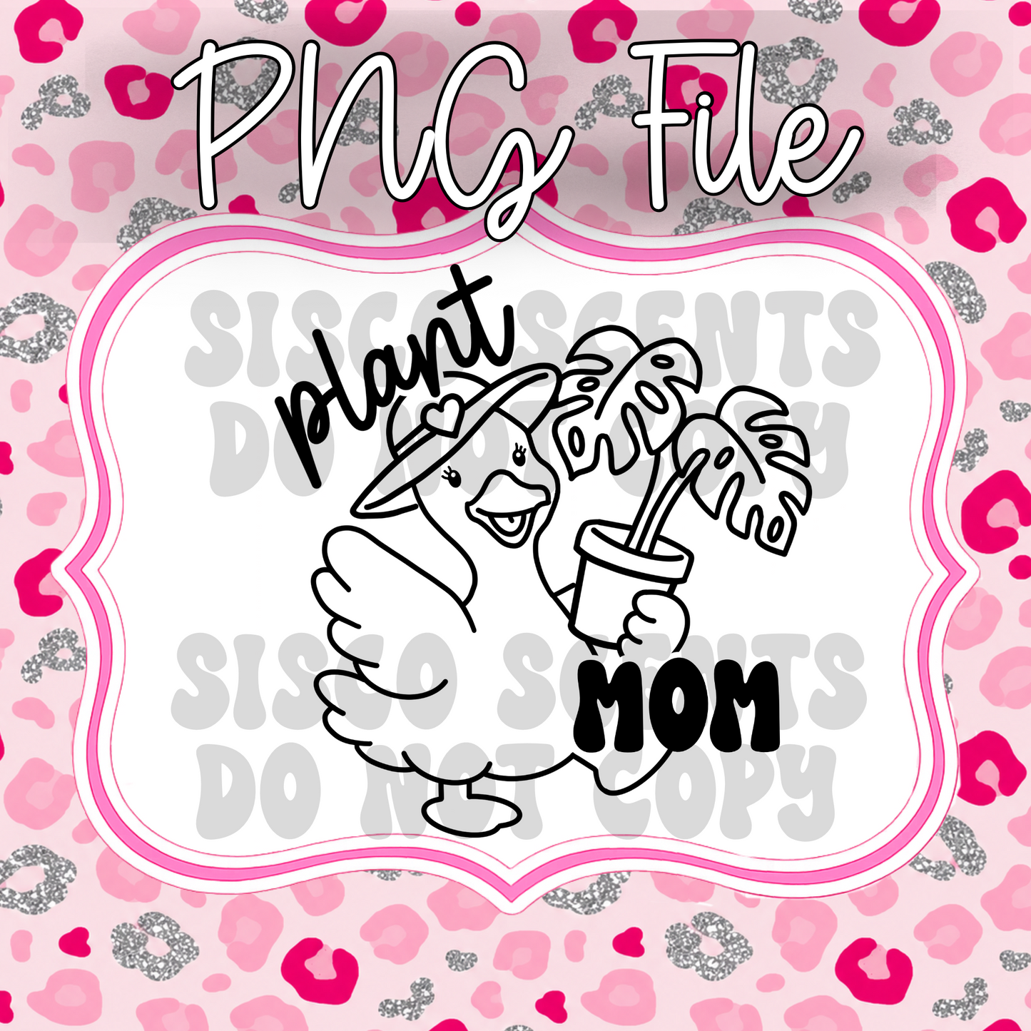 Goose With Monstera “Plant Mom” PNG Digital Download