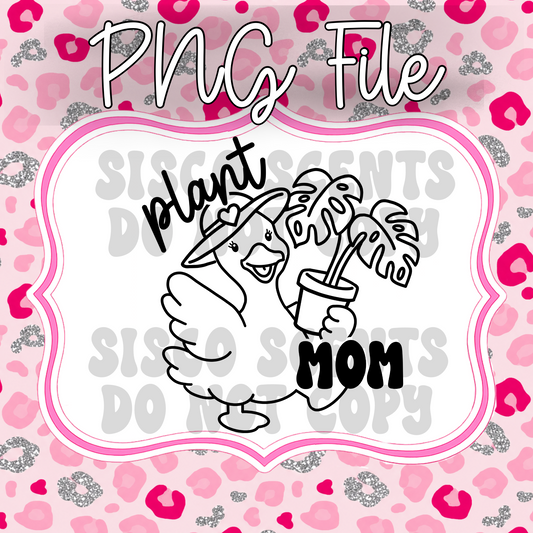 Goose With Monstera “Plant Mom” PNG Digital Download