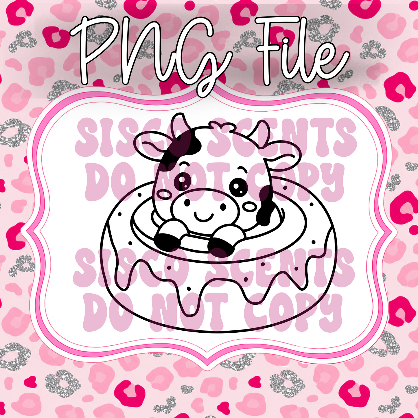 Cow In Cinnamon Roll PNG Digital Download