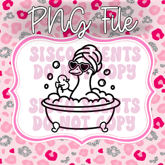 Goose In Bubble Bath PNG Digital Download